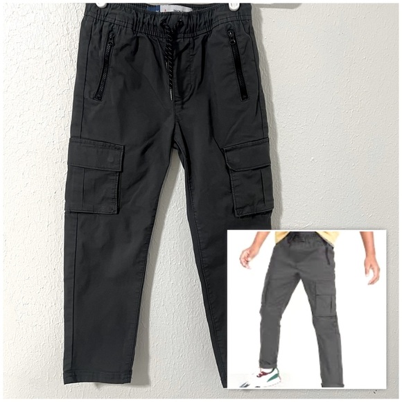 Old Navy Boys Size Small (6-7) Dark Gray Built-In Flex Tech Tapered Cargo Pants - Picture 1 of 8